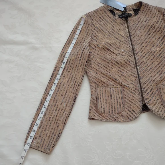 New 🎀 Bagatelle leather zip front fitted jacket patch pockets